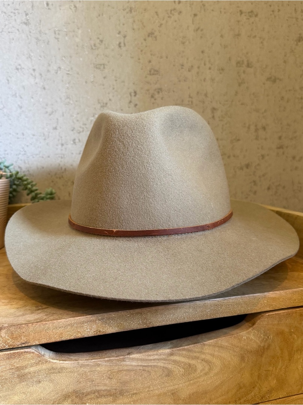 Brixton Taupe Felt Hat with Black Sweatband